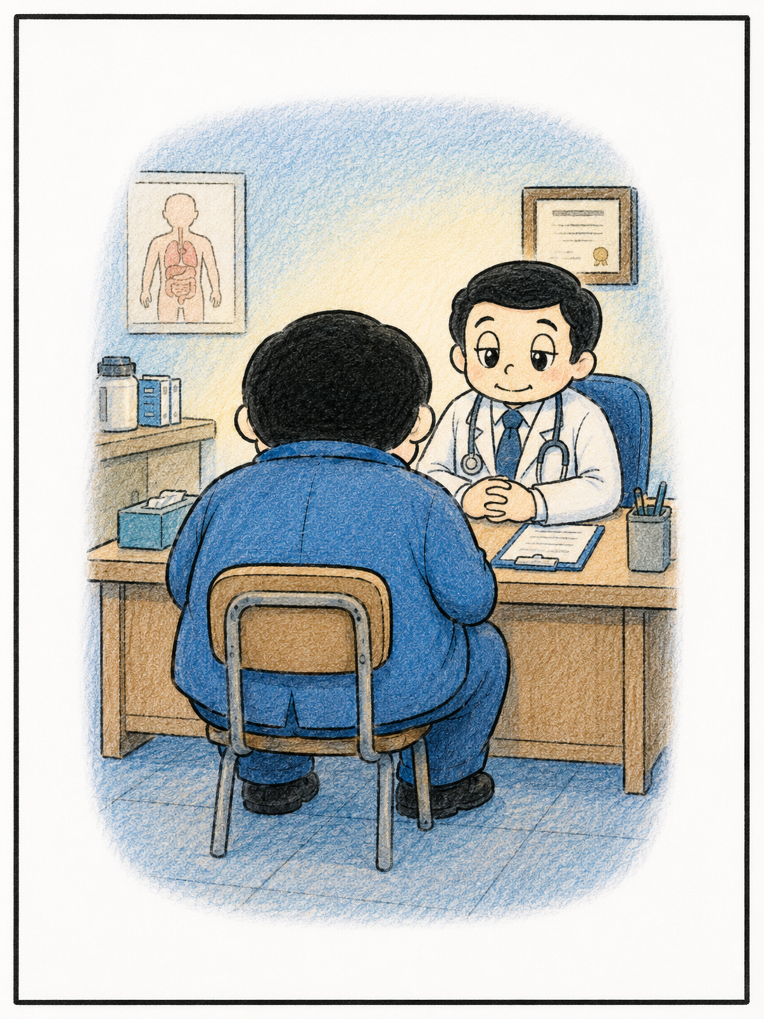 A patient in consultation with a doctor — the situation had already become serious.